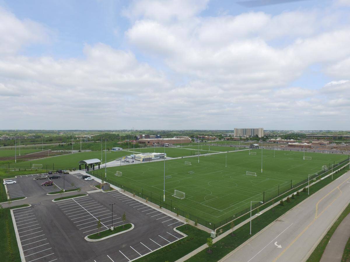 Soccer field at Olathe Soccer Complex in Olathe, KS